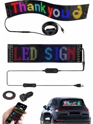 Shoppingfestr Cama Yapışan En Büyük Boy Telefon Kontrollü LED Ekran Digital Araba Yazısı Tk