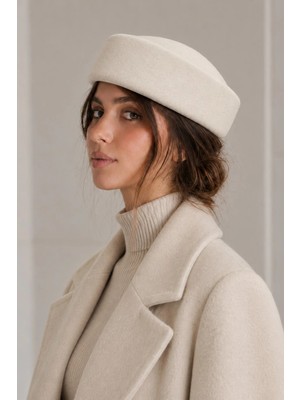 Külah Klh Studio Dept. Heritage Wool Pillbox Şapka - Krem