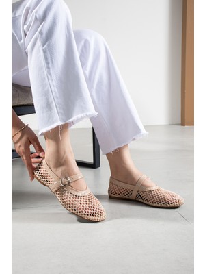 Duxal Shoes Ayla Kadın Fileli Tokalı Mary Jane Babet