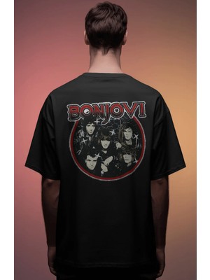 Sevbano Bonjovi Rock Metal Şarkıcı Baskılı Unisex Oversize Premium Tişört