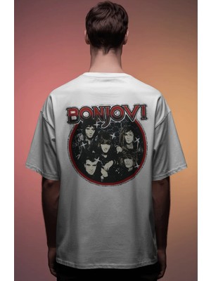 Sevbano Bonjovi Rock Metal Şarkıcı Baskılı Unisex Oversize Premium Tişört