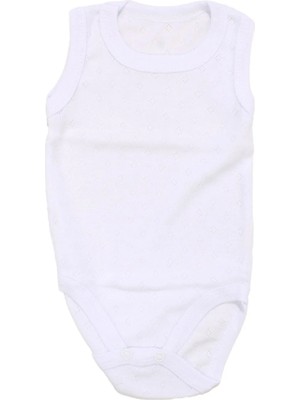 Bebegen Unisex Beyaz Raporlu Kısa Kol Çıtçıtlı Body Zıbın