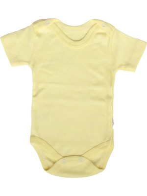 Bebegen Unisex Sarı Kısa Kol Zıbın