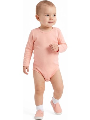 Bebegen Unisex Yuvarlak Yaka Somon Düz Çıtçıtlı Body Zıbın