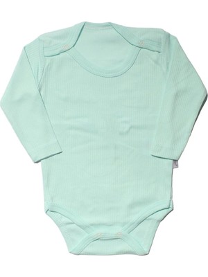 Bebegen Unisex Raporlu Su Yeşili Uzun Kollu Çıtçıtlı Zıbın