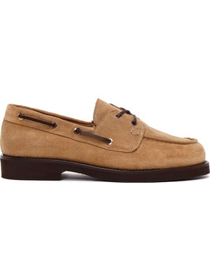 Derimod Kadın Camel Bağcıklı Süet Deri Casual Ayakkabı AF220007DS