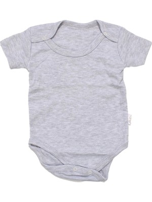 Bebegen Çıtçıtlı Gri Kısa Kol Body Zıbın