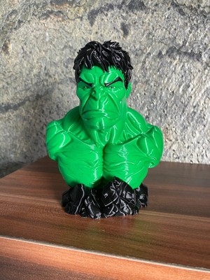 Riva Self Marvel The Incredible Hulk Büstü - 13 cm - Yüksek Detaylı 3D Baskı - Masaüstü Dekoratif Figür