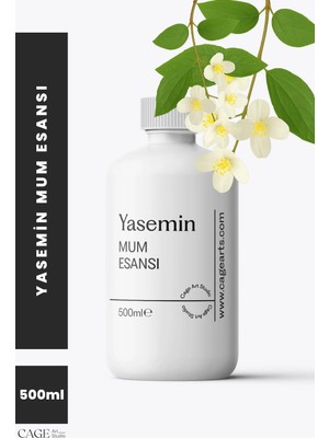 Cage Art Studio Yasemin Mum Esansı 500 ml - Yüksek Kalite Mum Koku Esansı, Soya Wax ve Parafin Uyumlu