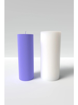 Cage Art Studio Büyük Desenli Silindir Mum Silikon Kalıp 15 cm - Pillar Mum Kalıbı, Soya Wax Uyumlu
