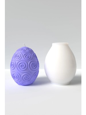 Cage Art Studio Büyük Paskalya Yumurtası Mum Silikon Kalıp M2 - Easter Yumurta Mum Kalıbı, Soya Wax Uyumlu