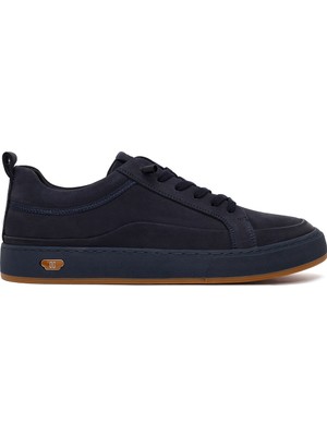 Derimod Erkek Lacivert Bağcıklı Nubuk Deri Sneaker WM680050DN