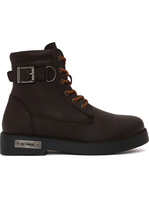 Harley Davidson Erkek Kahverengi Sirico Fermuarlı Baskılı Deri Postal Bot 026M100069