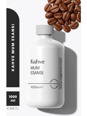 Cage Art Studio Kahve Mum Esansı 1000 ml - Yüksek Kalite Mum Koku Esansı, Soya Wax ve Parafin Uyumlu