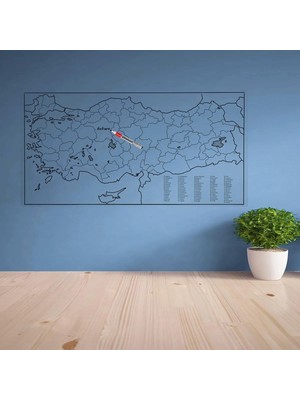 Eco Lounge Yazılabilir Türkiye Haritası Manyetik Duvar Stickerı 110 x 56 cm BX40