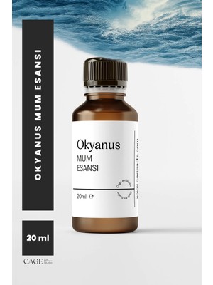 Cage Art Studio Okyanus Mum Esansı 20 ml - Yüksek Kalite Mum Koku Esansı, Soya Wax ve Parafin Uyumlu