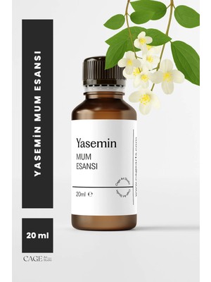 Cage Art Studio Yasemin Mum Esansı 20 ml - Yüksek Kalite Mum Koku Esansı, Soya Wax ve Parafin Uyumlu