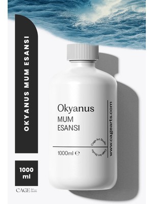 Cage Art Studio Okyanus Mum Esansı 1000 ml - Yüksek Kalite Mum Koku Esansı, Soya Wax ve Parafin Uyumlu