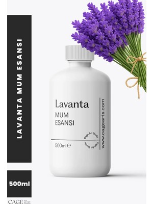 Cage Art Studio Lavanta Mum Esansı 500 ml - Yüksek Kalite Mum Koku Esansı, Soya Wax ve Parafin Uyumlu