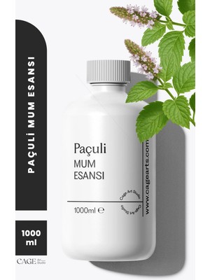 Cage Art Studio Paçuli Mum Esansı 1000 ml - Yüksek Kalite Mum Koku Esansı, Soya Wax ve Parafin Uyumlu