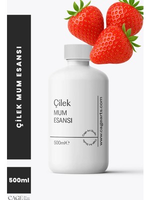 Cage Art Studio Çilek Mum Esansı 500 ml - Yüksek Kalite Mum Koku Esansı, Soya Wax ve Parafin Uyumlu
