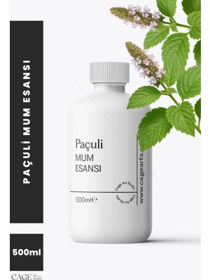 Cage Art Studio Paçuli Mum Esansı 500 ml - Yüksek Kalite Mum Koku Esansı, Soya Wax ve Parafin Uyumlu