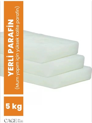 Cage Art Studio Yerli Parafin Mum 5 kg - Yüksek Kalite Rafine Parafin, Mum Yapım Malzemesi