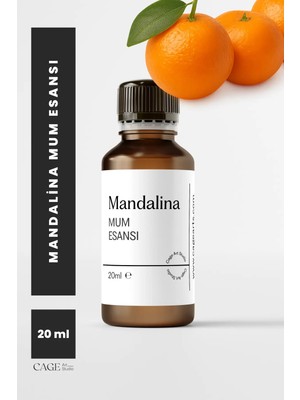 Cage Art Studio Mandalina Mum Esansı 20 ml - Yüksek Kalite Mum Koku Esansı, Soya Wax ve Parafin Uyumlu