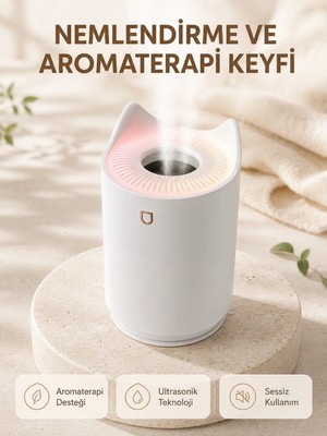 Aydogan's Ayd Aroma Difüzör Hava Nemlendirici Sessiz Çalışma LED Gece Lambası