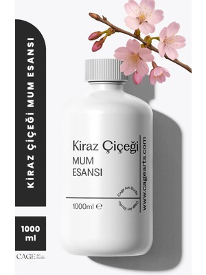 Cage Art Studio Japon Kiraz Çiçeği Mum Esansı 1000 ml - Yüksek Kalite Mum Koku Esansı, Soya Wax ve Parafin Uyumlu