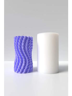 Cage Art Studio Desenli Wave Örgü Mum Silikon Kalıp Abs-05 - Dalgalı Örgü Mum Kalıbı