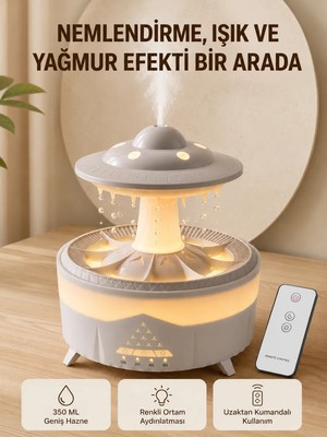 Aydogan's Ayd Ufo Yağmur Efektli Hava Nemlendirici 350 ml Rgb Işıklı Uzaktan Kumandalı