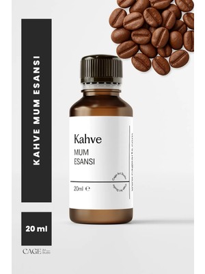 Cage Art Studio Kahve Mum Esansı 20 ml - Yüksek Kalite Mum Koku Esansı, Soya Wax ve Parafin Uyumlu
