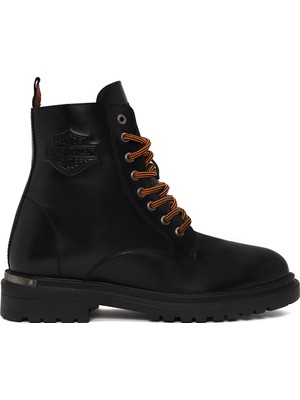 Harley Davidson Erkek Siyah Steven Fermuarlı Deri Postal Bot 026M100065