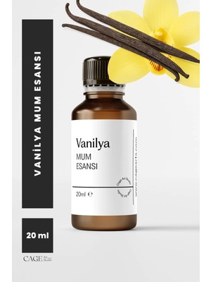 Cage Art Studio Vanilya Mum Esansı 20 ml - Yüksek Kalite Mum Koku Esansı, Soya Wax ve Parafin Uyumlu