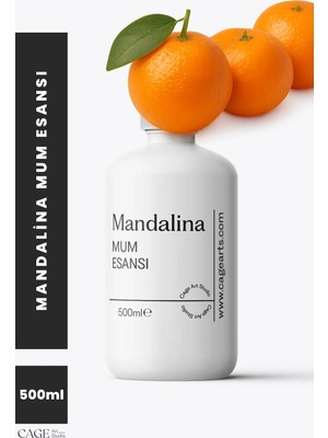 Cage Art Studio Mandalina Mum Esansı 500 ml - Yüksek Kalite Mum Koku Esansı, Soya Wax ve Parafin Uyumlu