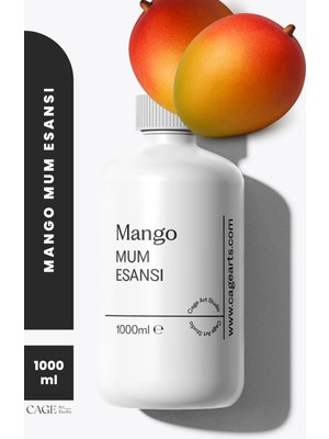 Cage Art Studio Mango Mum Esansı 1000 ml - Yüksek Kalite Mum Koku Esansı, Soya Wax ve Parafin Uyumlu