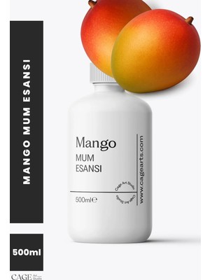 Cage Art Studio Mango Mum Esansı 500 ml - Yüksek Kalite Mum Koku Esansı, Soya Wax ve Parafin Uyumlu
