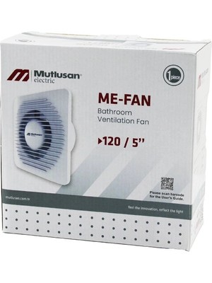 Eco Lounge MUTLUSAN-001 211 000 120 00 00 Me-Fan 120/5&AMP;QUOT; Banyo Tuvalet Havalandırma Aspiratörü 15W 1900RPM 120M3/H BX40