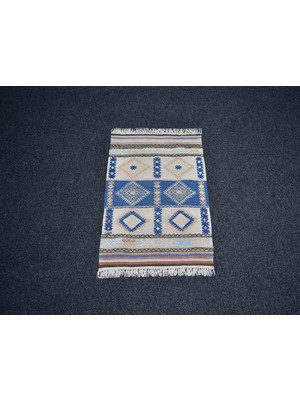 Zehra Abla Halı Vintage El Dokuma Eşsiz Pastel Balıkesir Yün Kilim 7411