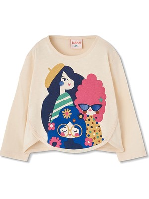 Boboli Hayvan Desenli Tshirt 2 Yaş-6 Yaş Ekru