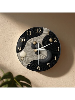 🕒 Bohem Modern Duvar Saati ✨ Sessiz Mekanizma 🎨 Camsız Mdf Dekoratif Salon ve Oturma Odası Saati 33CM