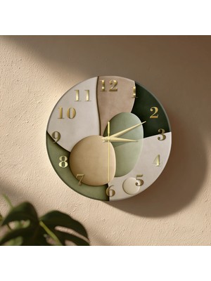 🕒 Bohem Modern Duvar Saati ✨ Sessiz Mekanizma 🎨 Camsız Mdf Dekoratif Salon ve Oturma Odası Saati 33CM