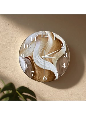  🕒 Bohem Modern Duvar Saati ✨ Sessiz Mekanizma 🎨 Camsız Mdf Dekoratif Salon ve Oturma Odası Saati 33CM
