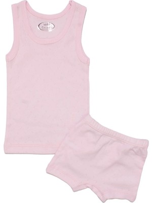Bebegen Unisex Pembe Jakarlı Atlet Boxer Takım