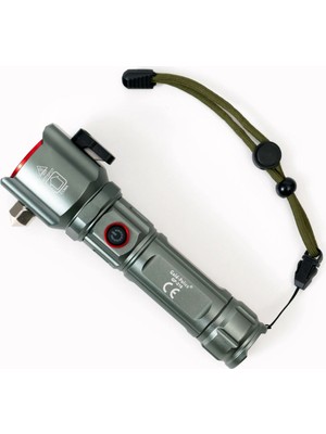 Royaleks GP-218 Ile Sınırları Aşın Yeni Nesil Tg LED Teknolojisiyle Ultra Uzun Menzilli Aydınlatma ve Acil Durumlar Için Dahili Cam Kırıcı Bir Arada. Şarj Edilebilir, Darbeye Dayanıklı ve Profesyo
