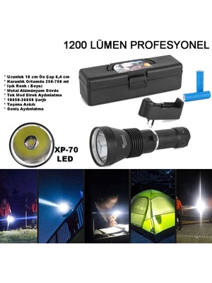Royaleks 1200 Lümen Profesyonel Şarjlı El Feneri WT-655