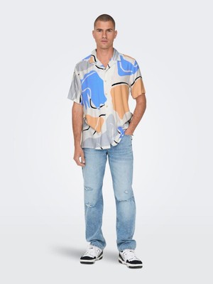 Only & Sons Onsdab Reg Abstract Slub Shırt 22026102 Erkek Gömlek