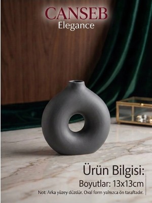 Canseb Elegance 13X13CM - Premium -Dekoratif Donut Vazo - El Boyaması Işçilik