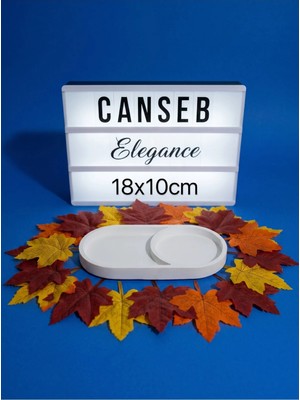 Canseb Elegance 18X10 cm Beyaz Sunumluk Dekoratif Tepsi Tabak